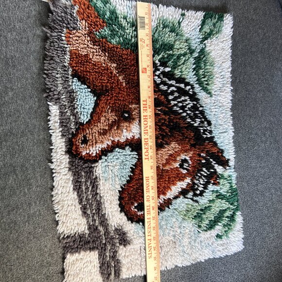 Latch Hook Rug Tapestry Horse Wall Hanging Vintage Hand Made Mid Century Modern - Picture 3 of 16